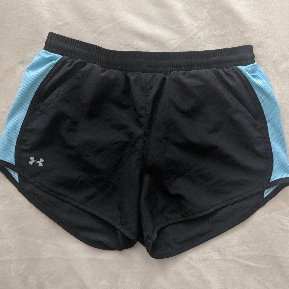 Under Armor Black Shorts with Blue sides GUC